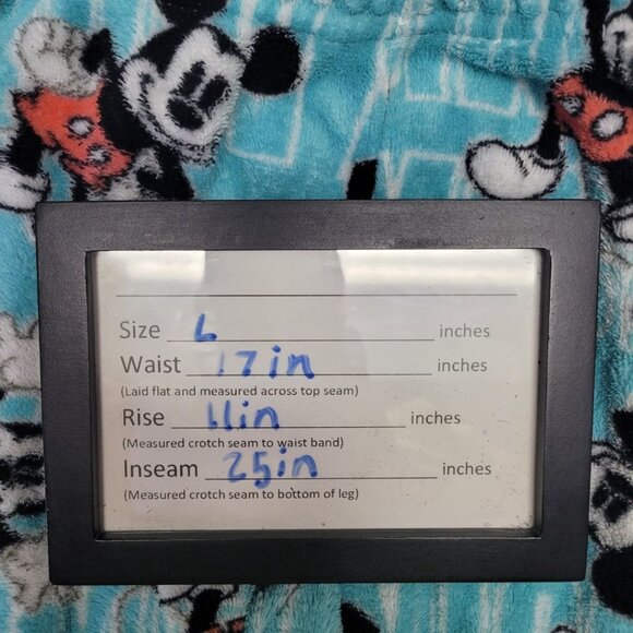 Disney Mickey Mouse Pajama Pants Fuzzy Fluffy Blue Womens Large Stretch Waist - Picture 3 of 6